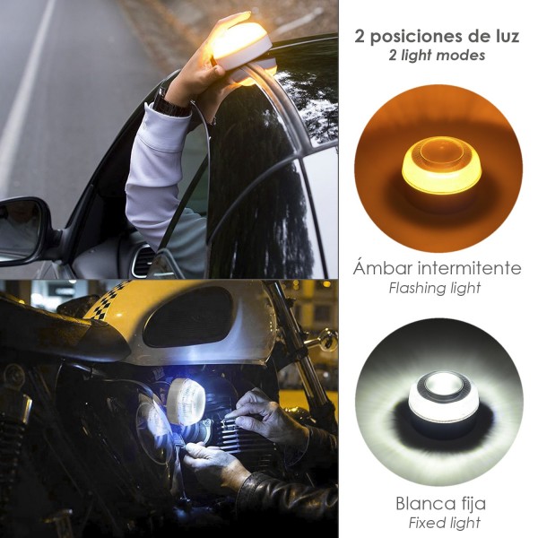 Luz Led Emergencia Coche V16 Baliza Luminosa Homologada Pila 9 V