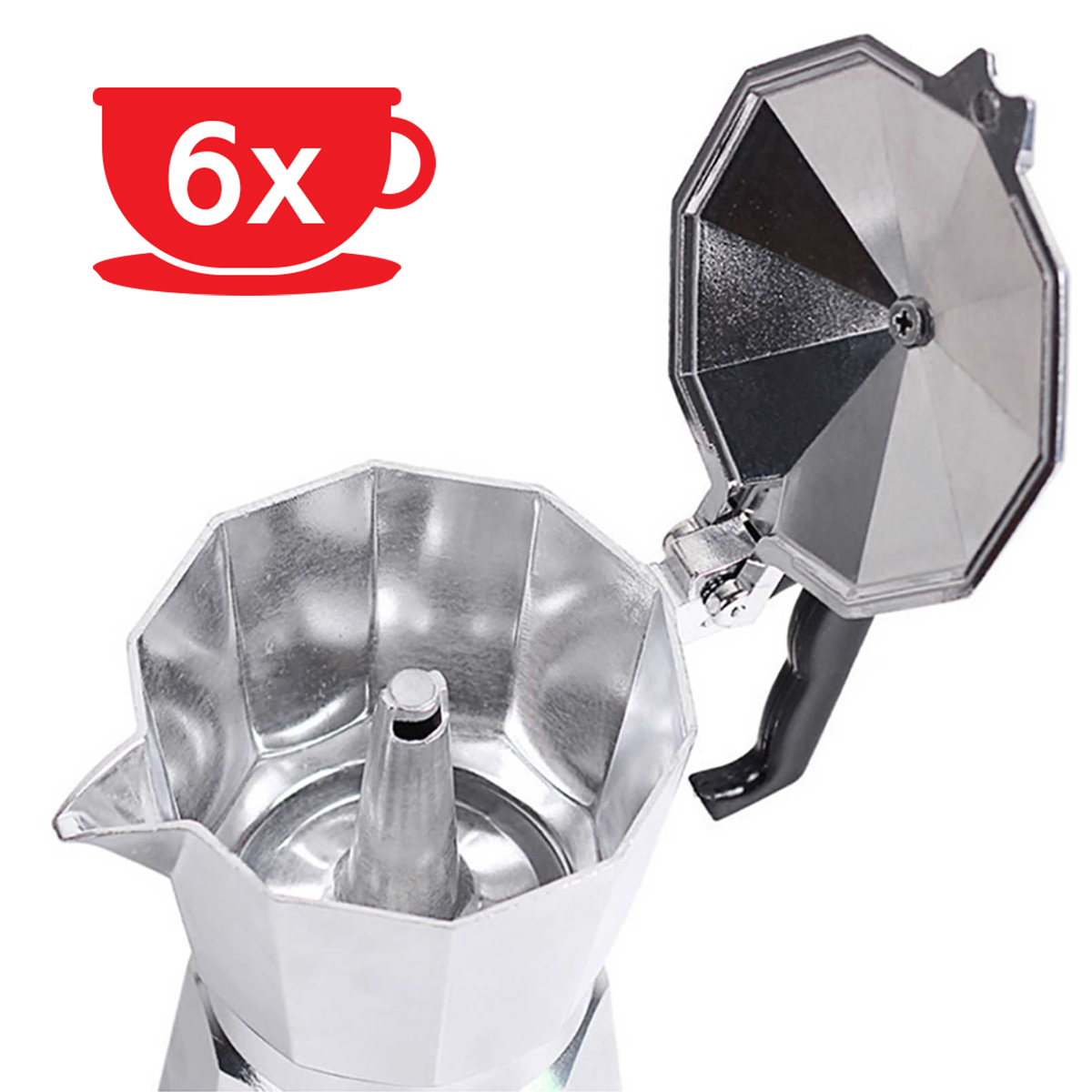 Cafetera Italiana Haeger Moka Pot 6 - Capacidad 6 Tazas con Ofertas en  Carrefour