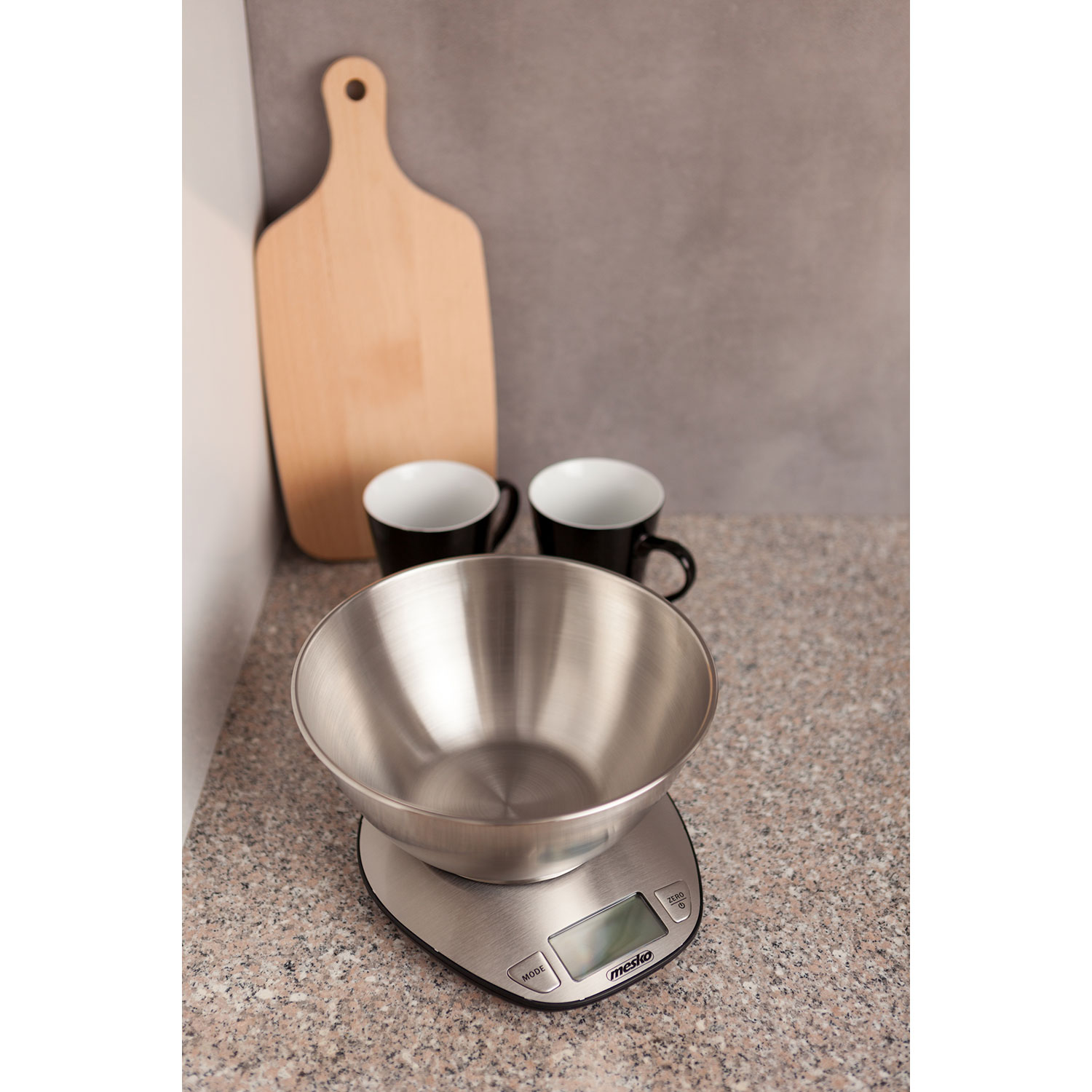 Mesko Ms 3152 Báscula De Cocina Digital Con Bol Removible, Acero