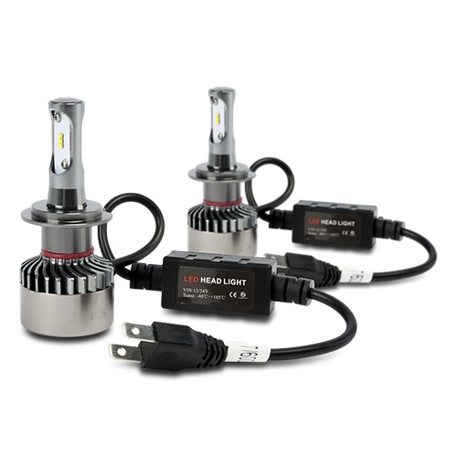 MONDEVIEW Kit Bombilla H7 LED Coche 16000LM 6000K 60W LED Chip 9-36V 400%  Súper Brillo 360° Rotación Luz de Carretera y Haz Bajo Reemplazo H7 de