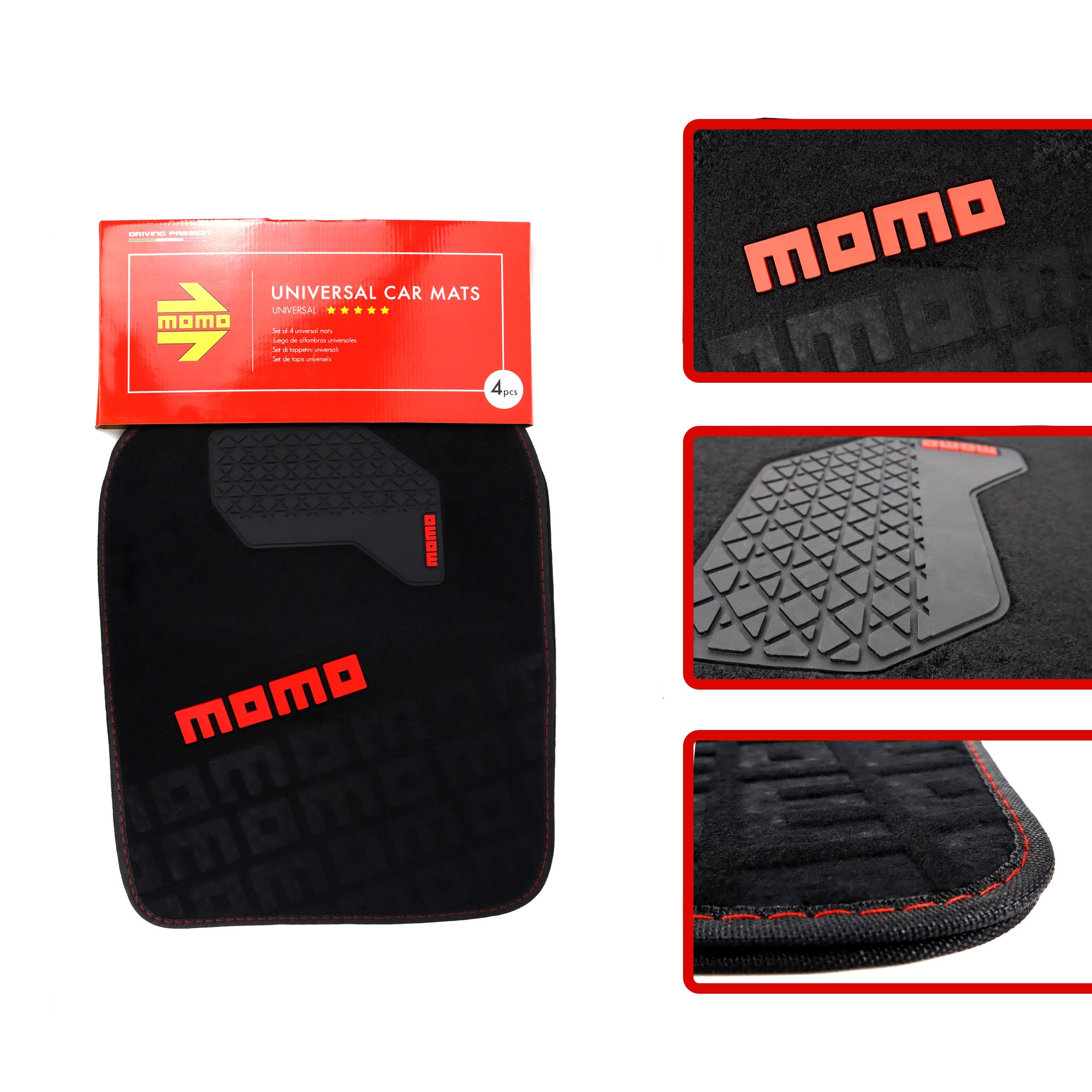 SET 4 ALFOMBRILLAS ROJA para tu coche al mejor precio