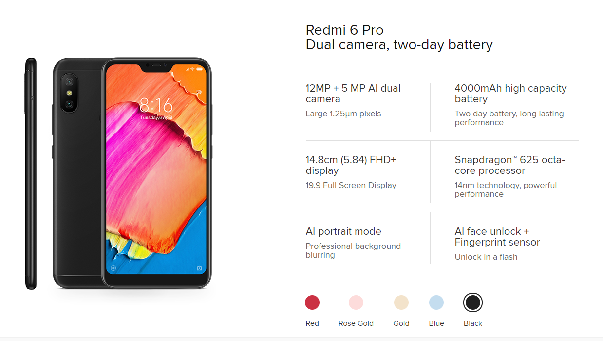 Xiaomi redmi 6 pro azul 2025