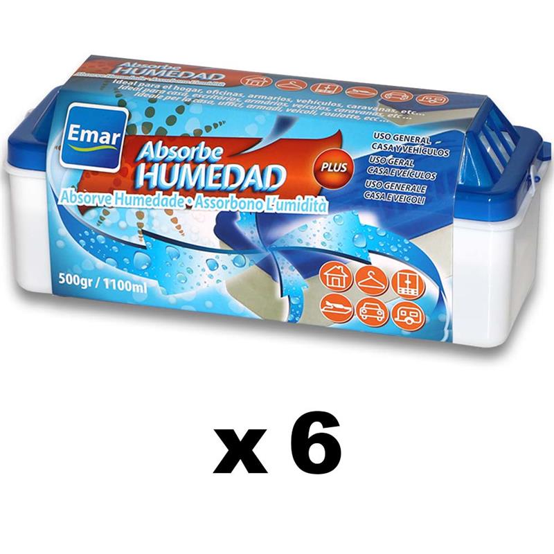 Pack 6 Unidades 7573 Absorbe Humedad 1100 Ml Capacidad Abierto Emar