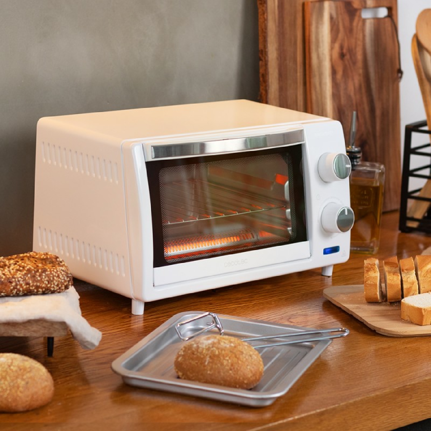 Cecotec Horno De Sobremesa Tostador 10 L Bake&Toast 1000 White. 800 W,  Calefactores De Cuarzo, Temporizador