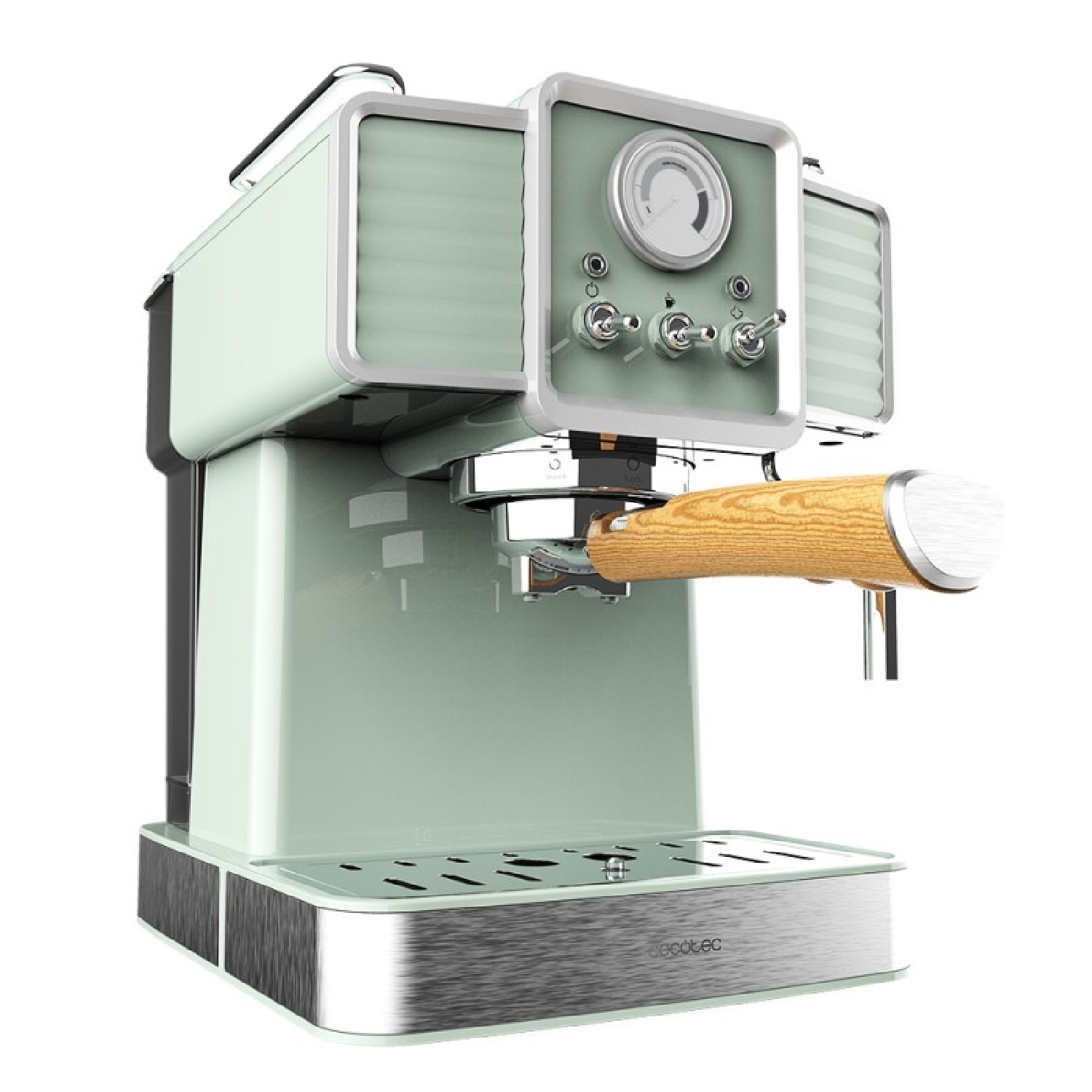 Cecotec Cafetera Express Power Espresso 20 Tradizionale Light Green. 1350  W, Espresso Y Cappucicno, 20 Bares