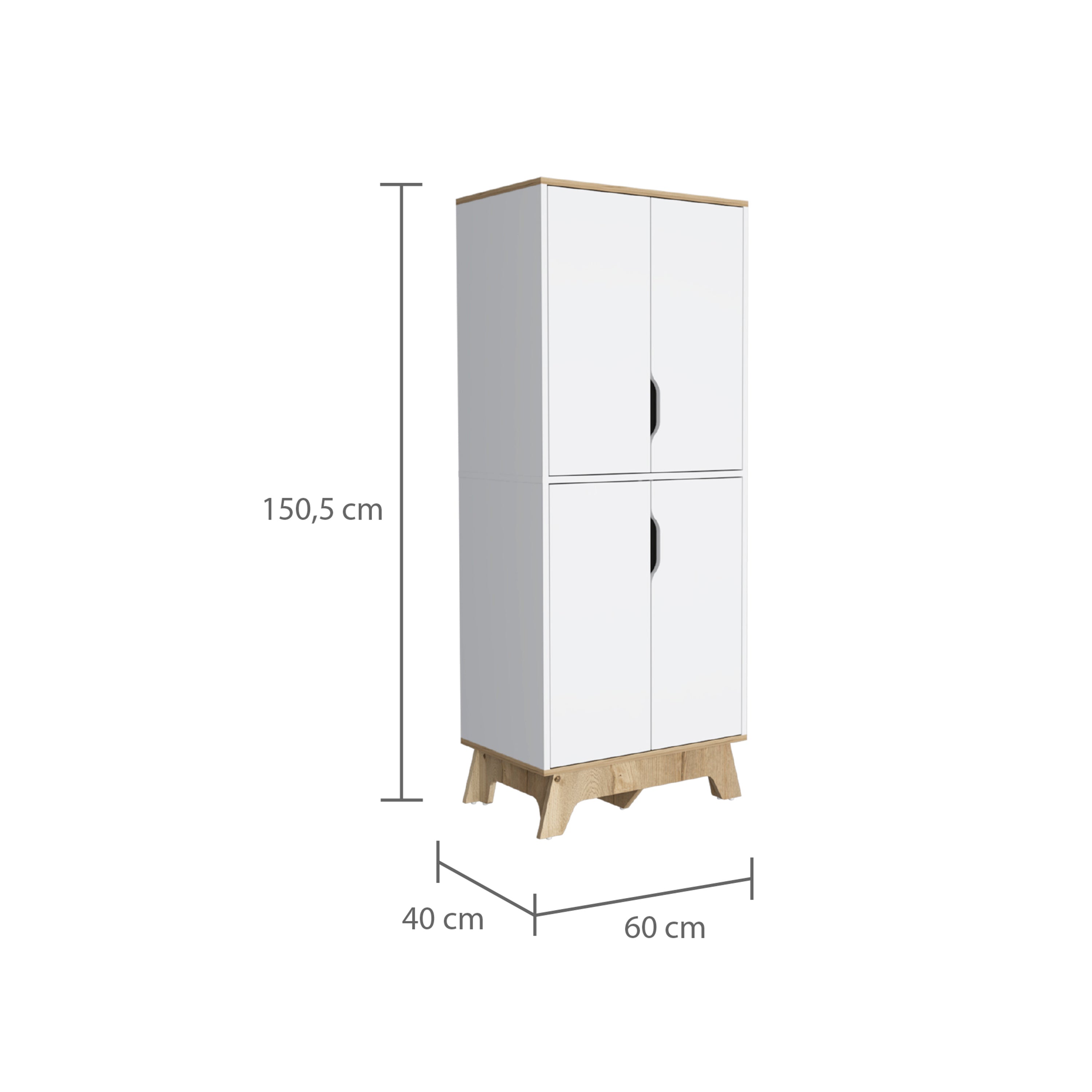 Mueble Auxiliar Cocina Alto Z60 2 Puertas 150.5 Cm A X 60 Cm An X 40 Cm