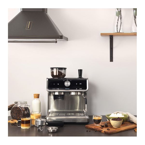 Cecotec Expresso Cafetera Espresso 20 Modo Automático y Manual Máquina de  Café + Molinillo de Café