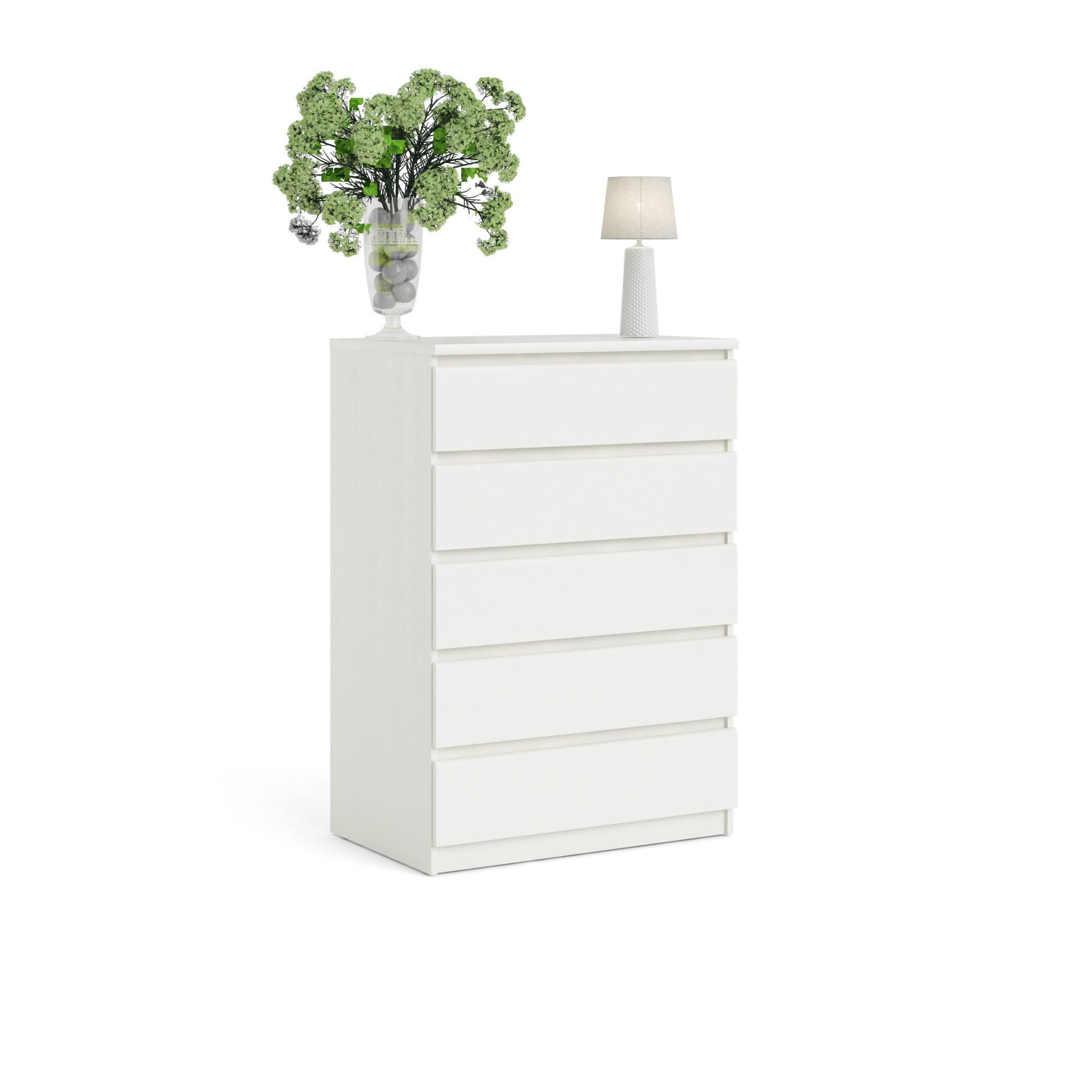 Dmora - Cajonera Dmbay, Cajonera para dormitorio, Cajonera con 3 cajones,  80x43h81 cm, Roble y Blanco