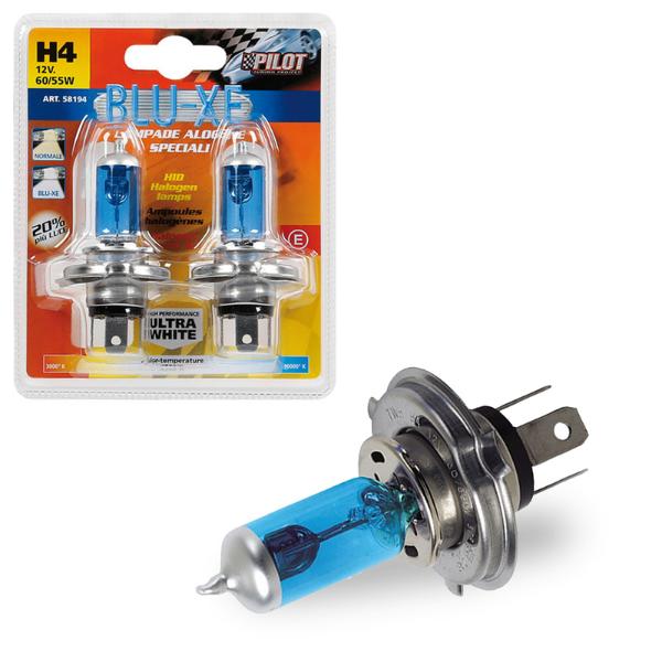 BOMBILLAS H4 PARA COCHE 60/55W 12V LUZ HALÓGENA BLANCA DE RECAMBIO MAXTECH  H4-B001