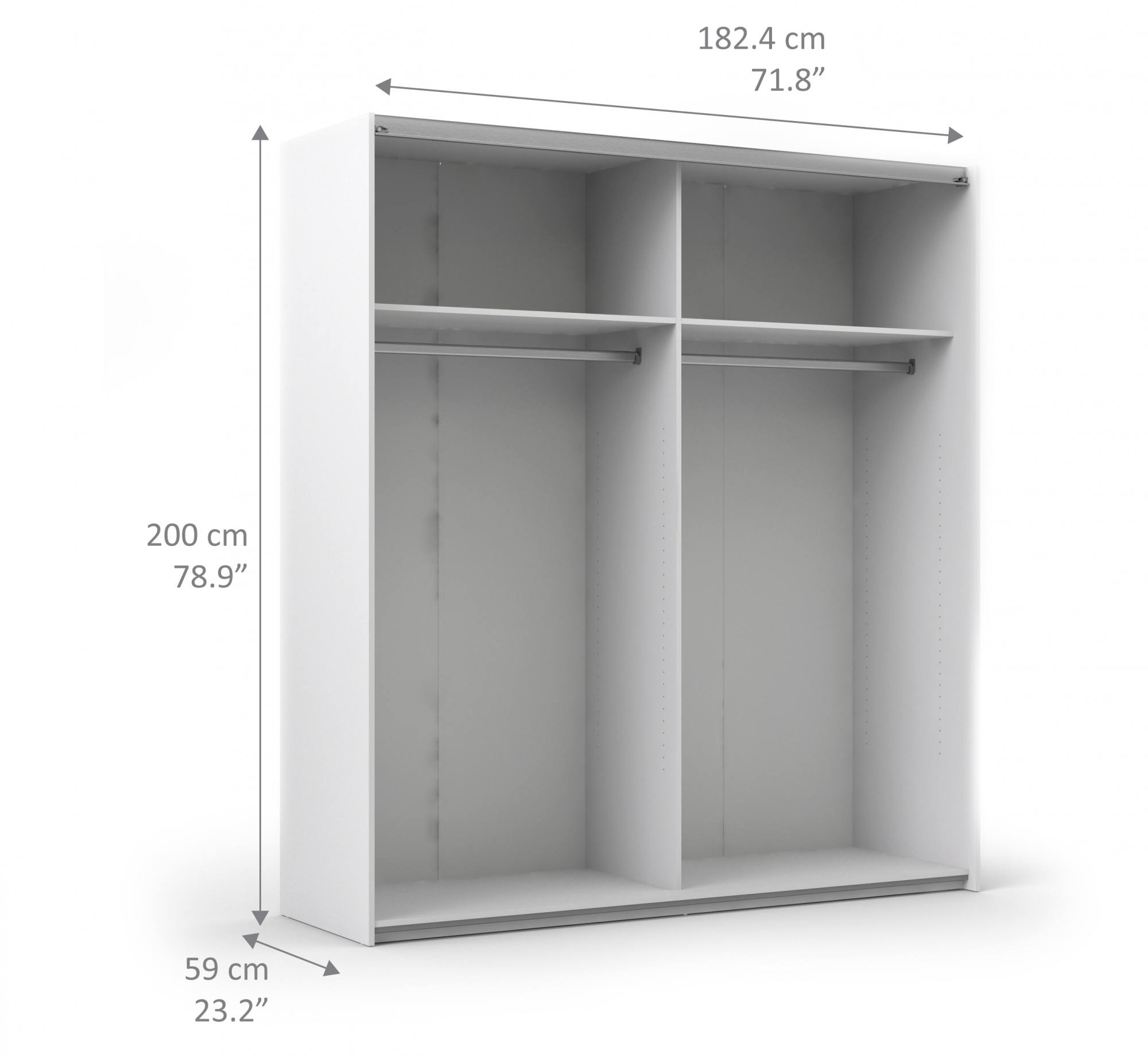 Estructura Para Armario, Color Blanco, 182,4 X 200,4 X 59 Cm Dmora