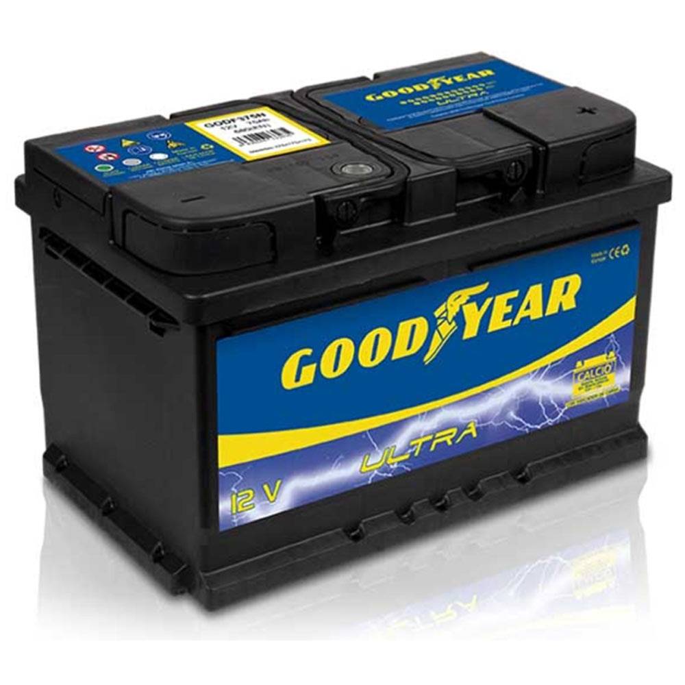 Goodyear Batería de coche 75Ah, arranque 680A, 12V, goodyear Ultra