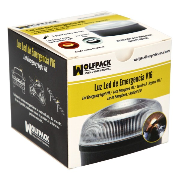 Luz Led Emergencia Coche V16 Baliza Luminosa Homologada, Pila 9V