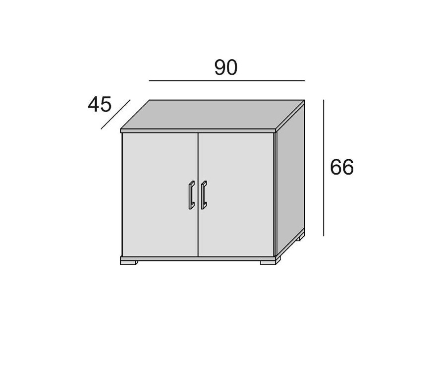 Dmora Mueble multiusos para uso exterior o interior, armario bajo con 2  puertas y 3 estantes