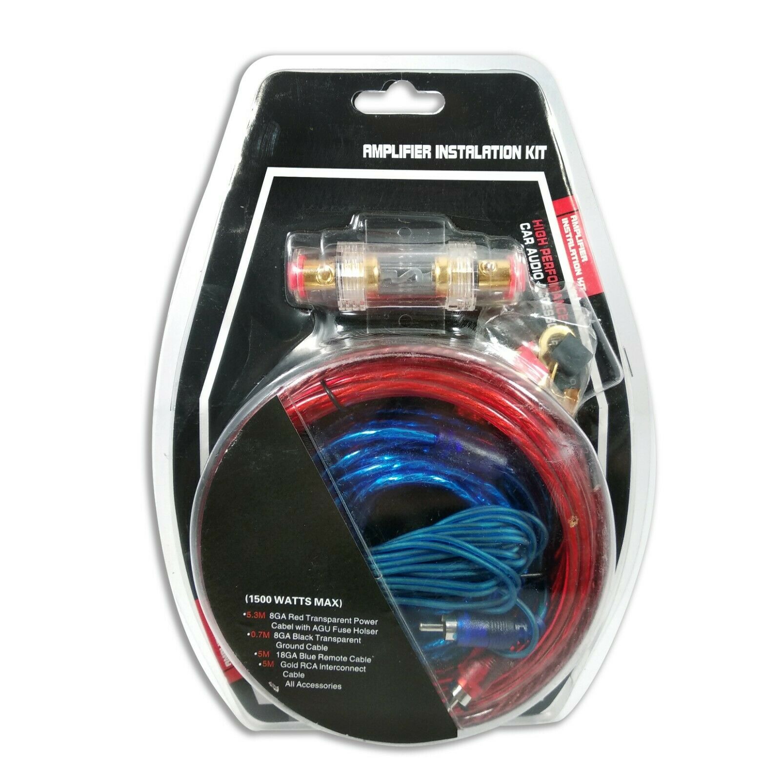 Kit Amplificador De Audio Coche Cables 4ga Rca Portafusibles Subwoofer