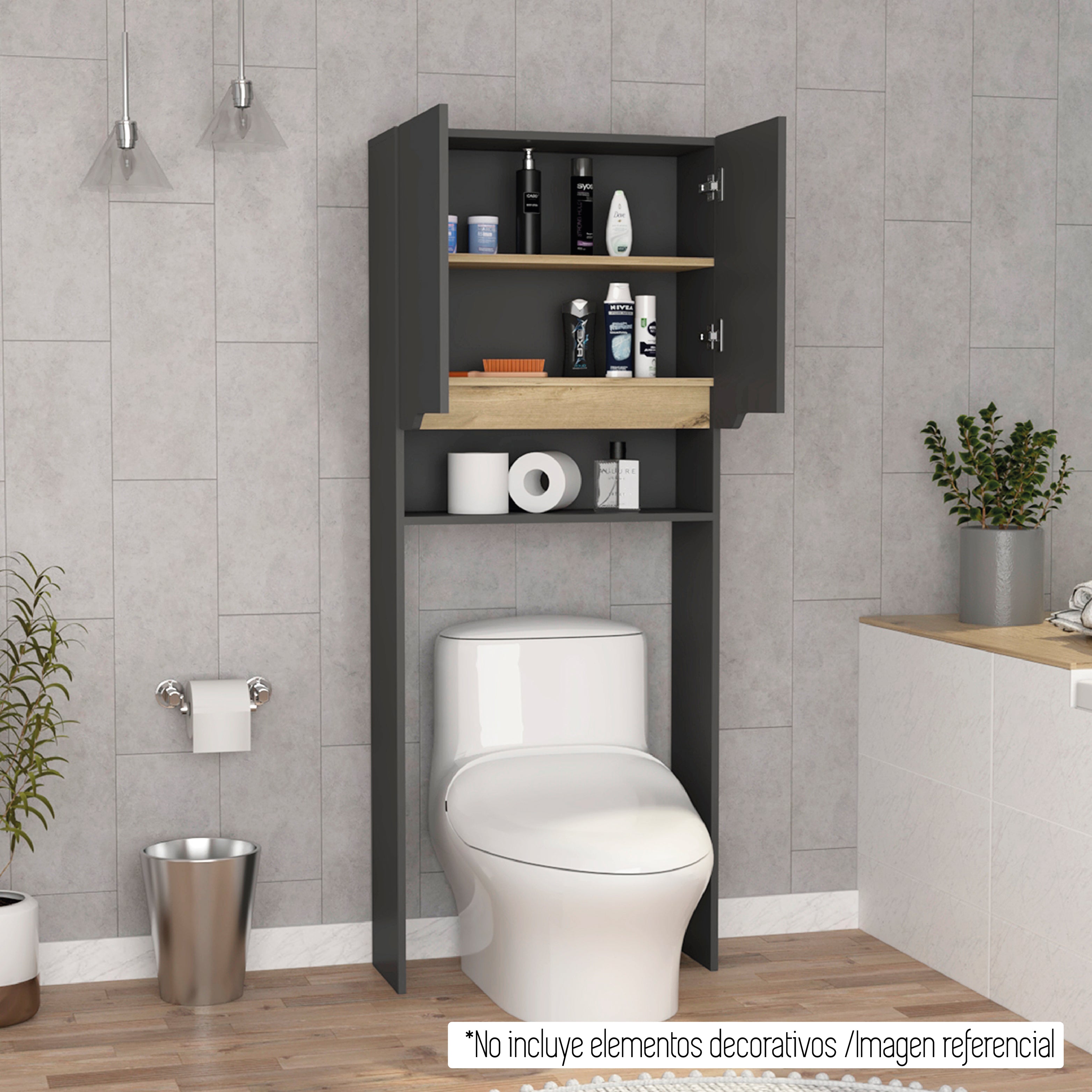 Tuhome Estanteria De Baño Sobre Inodoro Laurent 160 Cm A X 63.1 Cm An X 25  Cm