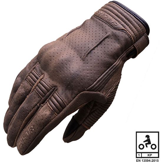 Onboard Guante Piel Vint Air Marron Verano Ce Agujeros Marron, Talla M