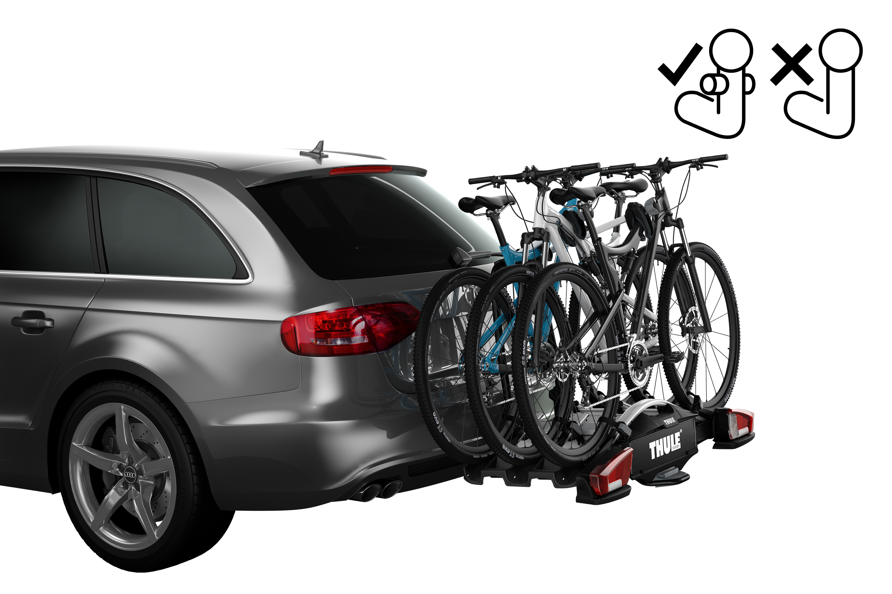 Portabicicletas Bola De Remolque Thule Velo Compact Fix4bike Rack Negro 3  Bikes 13 Pin Mod.96150