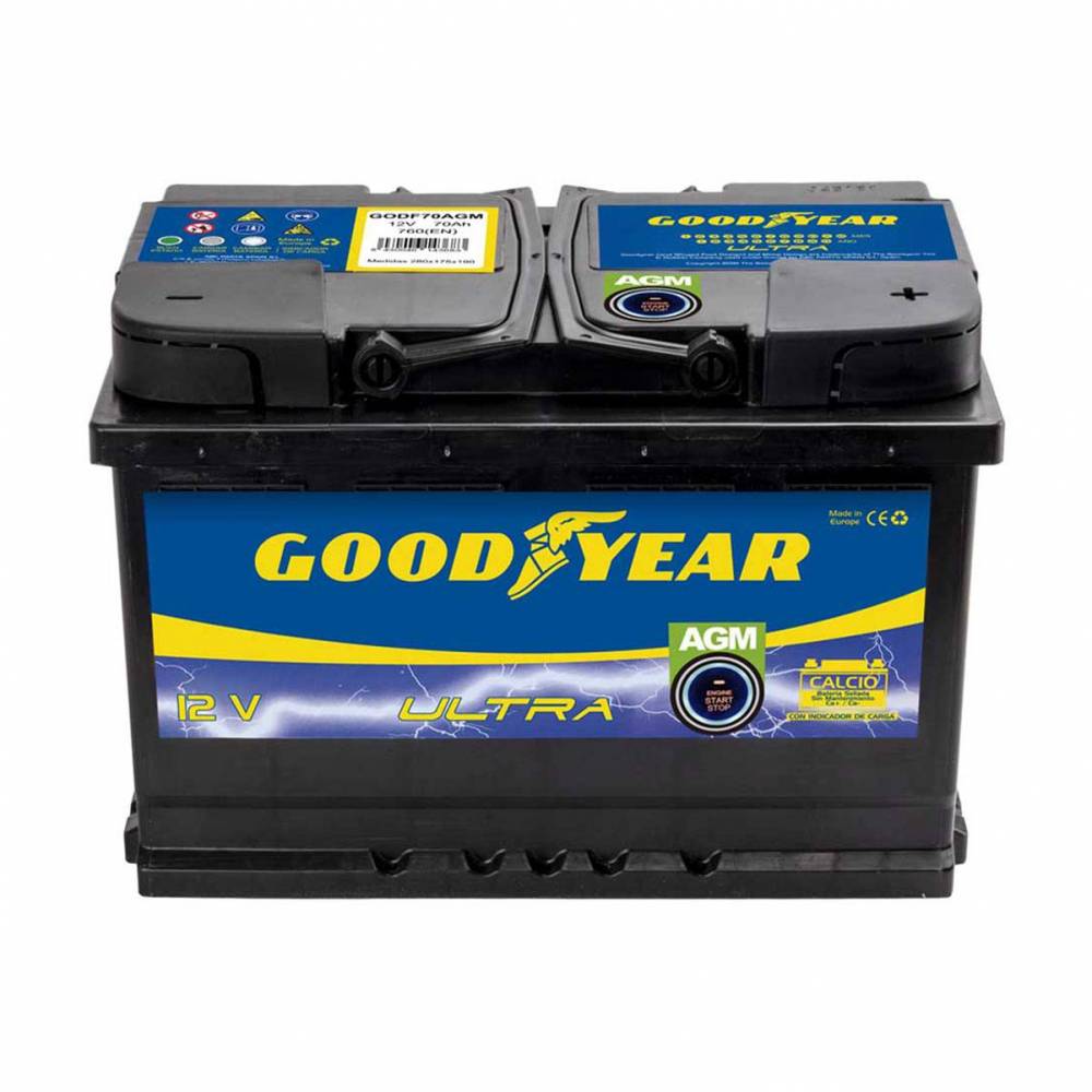 Bateria De Coche Stop Agm 70ah 840a Goodyear