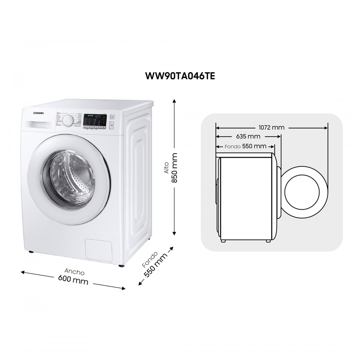 Lavadora 9 Kg Samsung A Ww90 Te/Ec