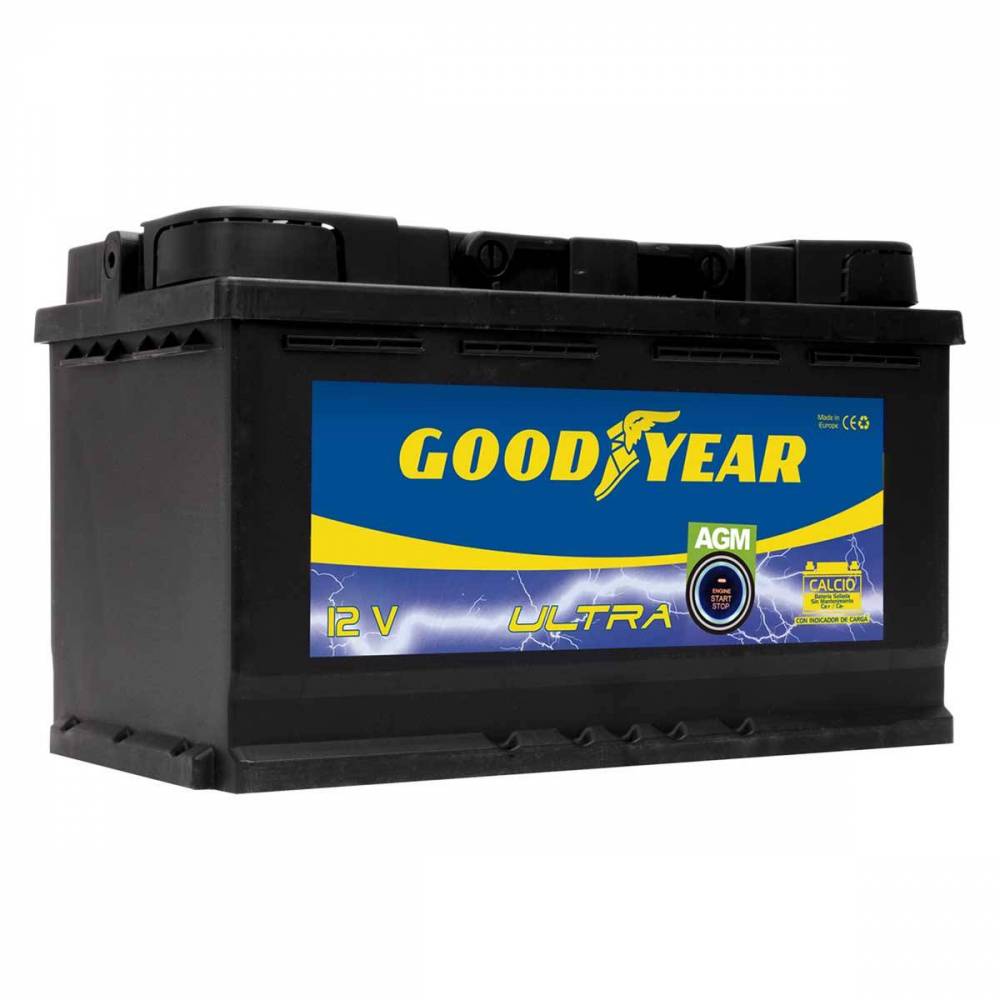 Bateria Goodyear Start Stop Agm 80 Ah 800 A (+Derecha) 310 X 175 X 190 Mm  Con Indicador De Carga. Godf80 Agm