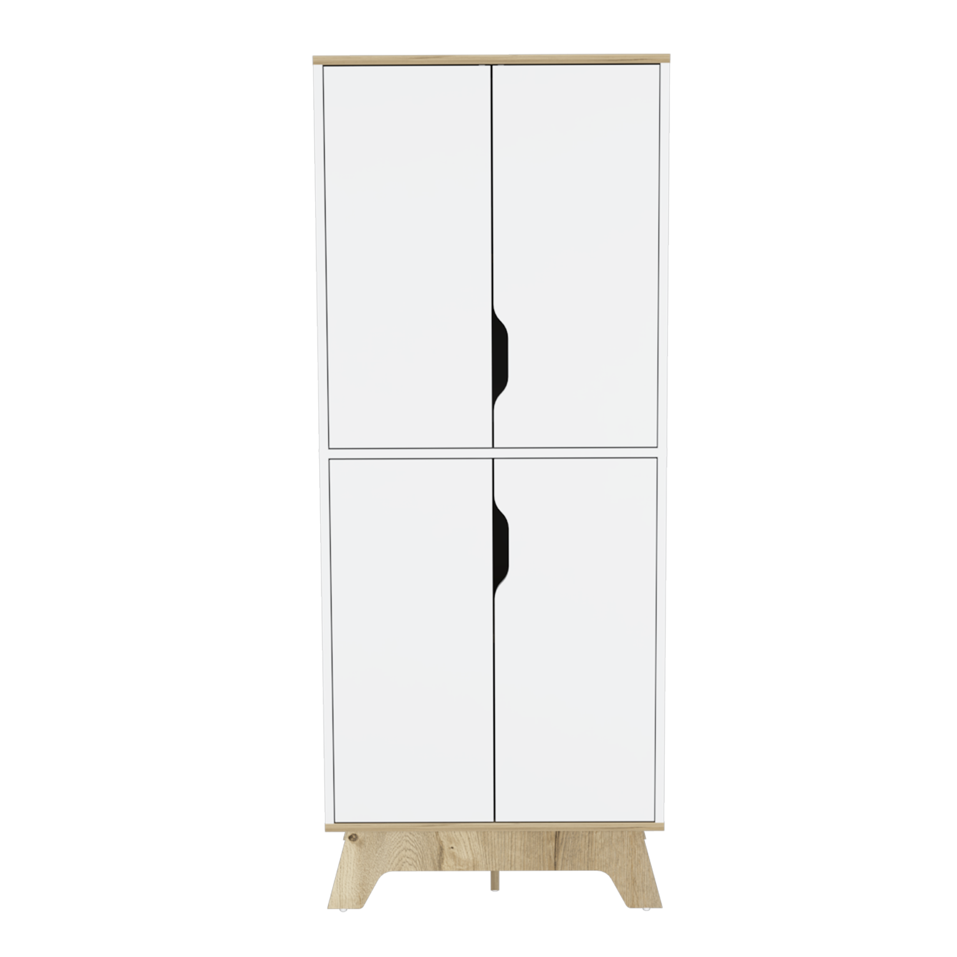 Mueble Auxiliar Z60 Blanco 60 cm con Puertas y Patas de Madera