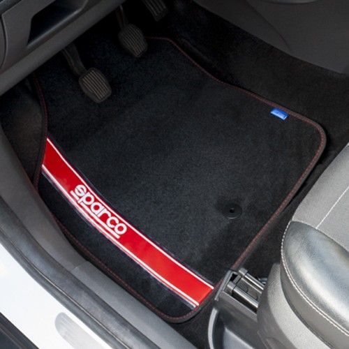 Alfombras de moqueta Sparco para coche con logos rojos — SPARCO