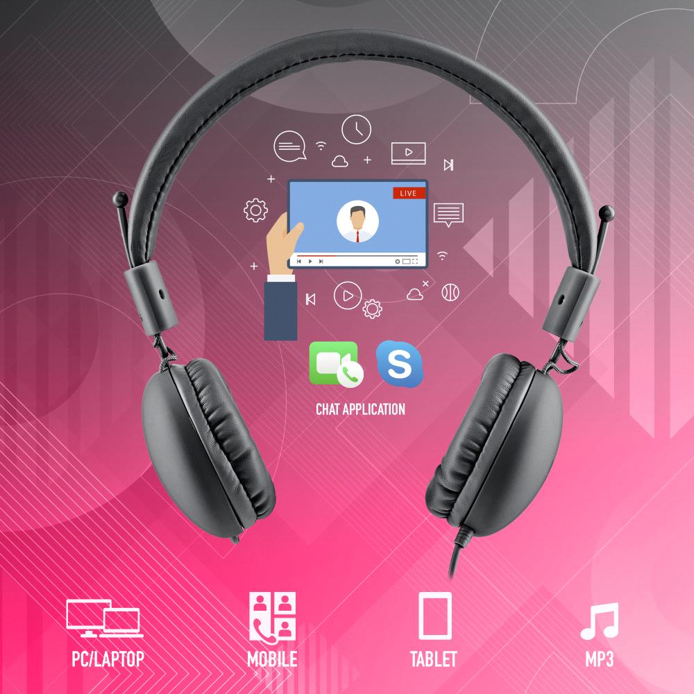 Auriculares de Diadema con Cable Jack y micrófono para llamadas Móvil,  tablet