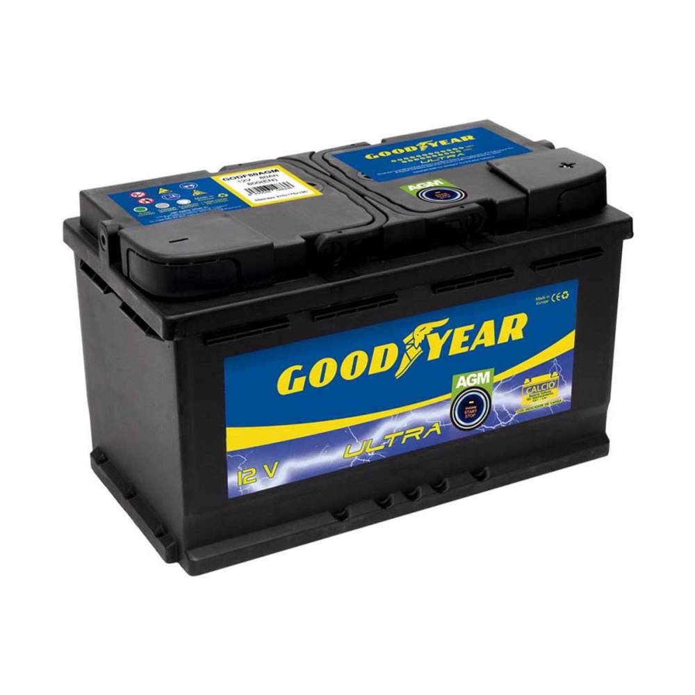 Bateria Goodyear Start Stop Agm 80 Ah 800 A (+Derecha) 310 X 175 X 190 Mm  Con Indicador De Carga. Godf80 Agm