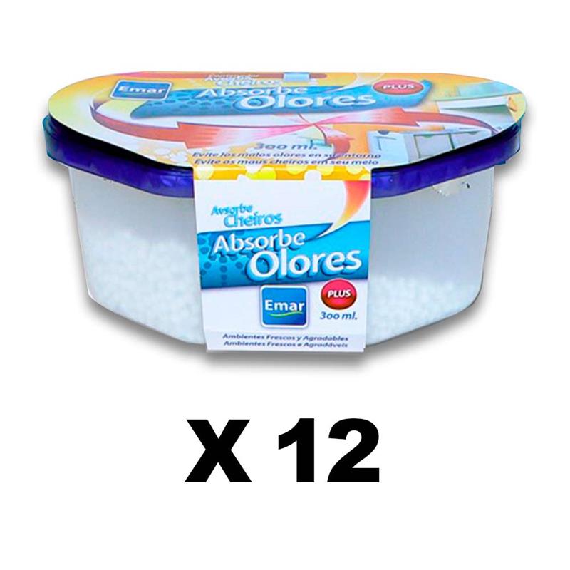 Pack 12 Unidades 1113 Absorbe Olores 300 Ml Capacidad Hermético Anti  Vertidos Emar