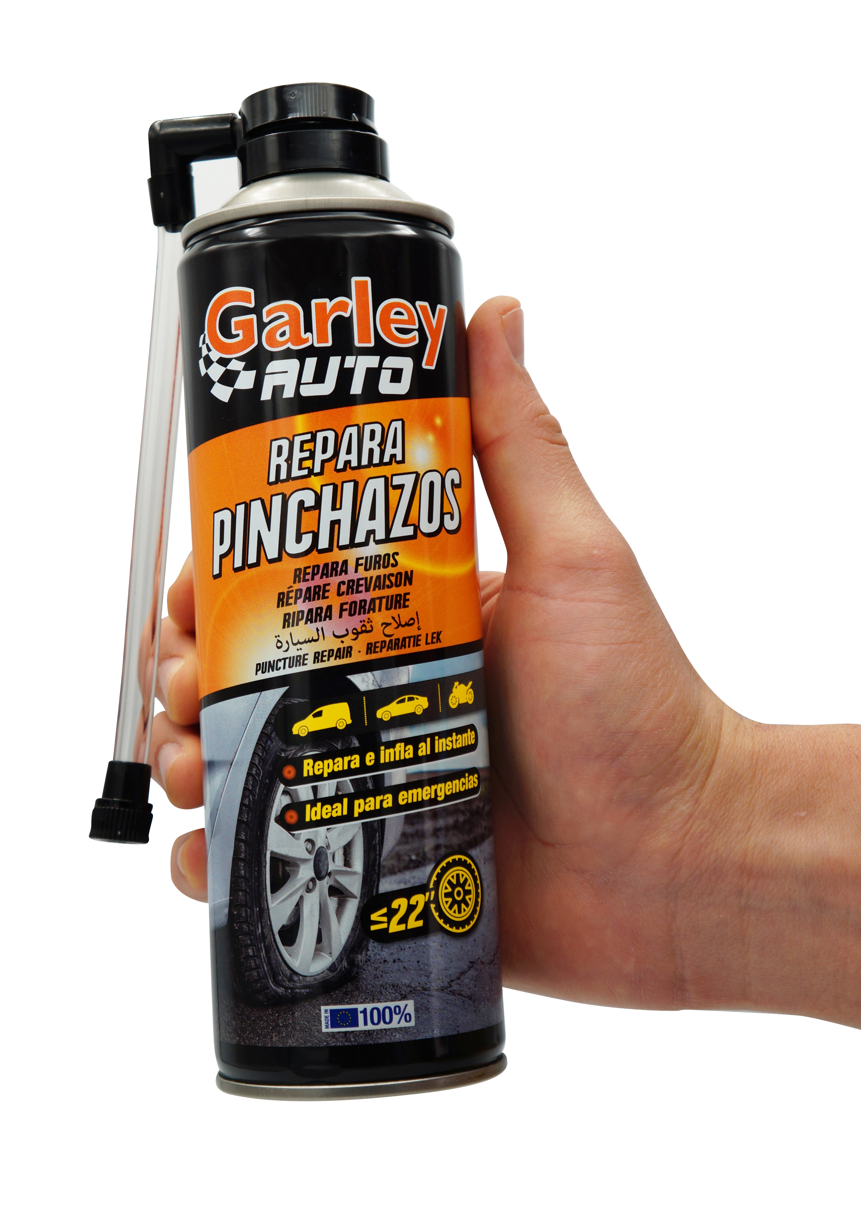 Reparar pinchazos del coche con spray