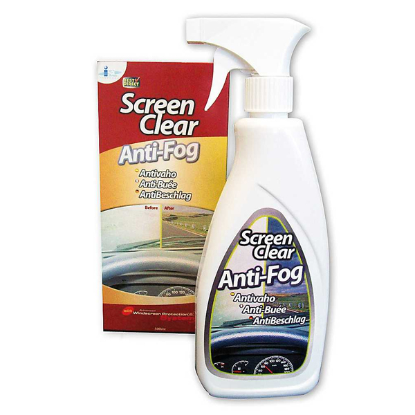 Screen Clear Spray Antivaho Para Vehículos, Para Clima Húmedo O Lluvioso,  Envase De 500 Ml, Reduce El Empañamiento En La Superficie Tratada, Out  0644812009075