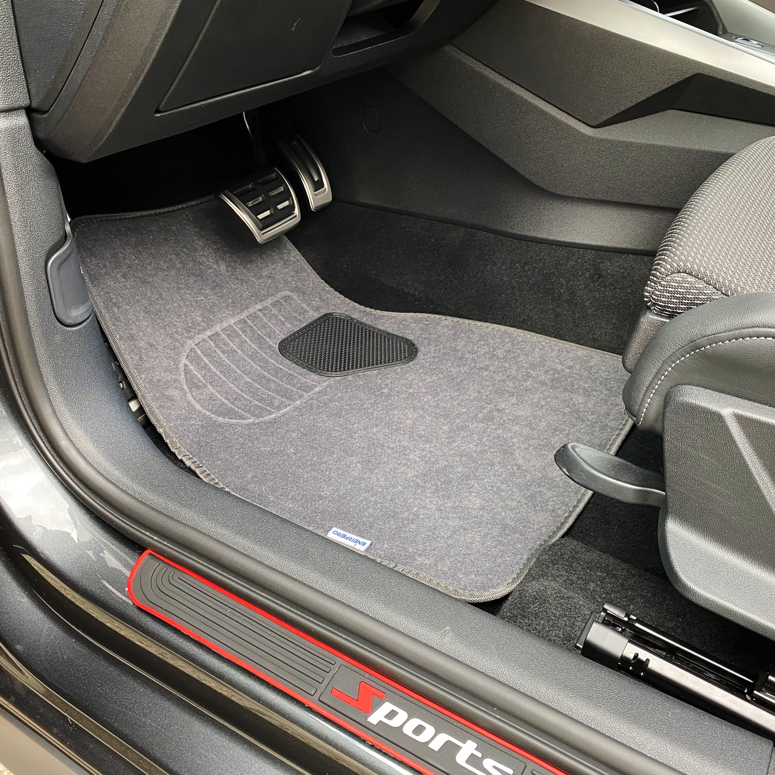 Alfombrillas De Coche 4 Uds Negro/Azul Sport Enr