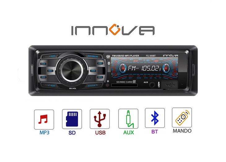 Radio con pantalla táctil para coche USB, Bluetooth, Mando +