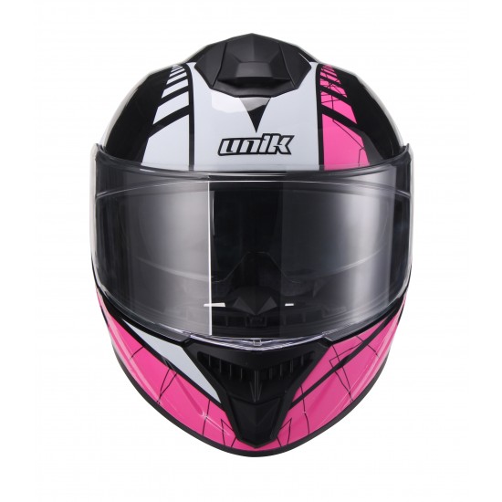 Casco De Moto Fibra Tricomposite Unik Cfi 19 Rosa Negro 70 Y Gafas