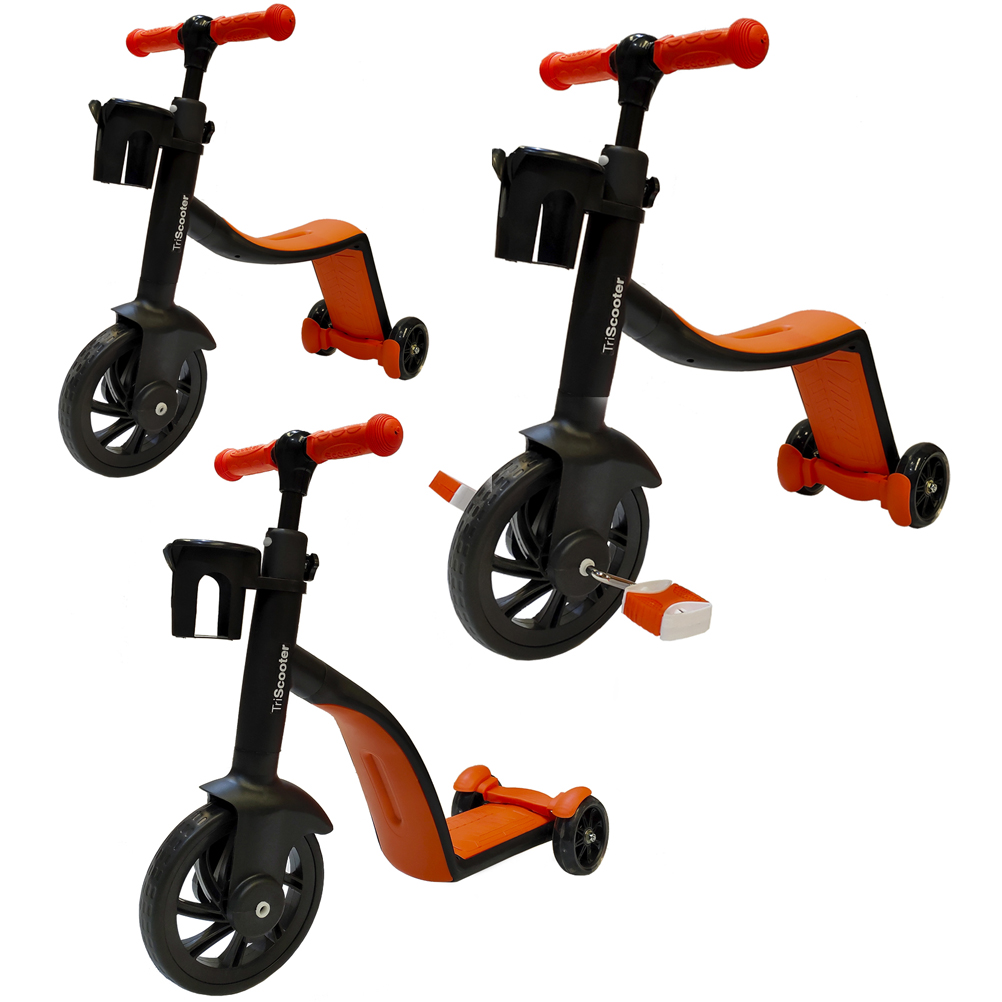Patinete 3 En 1 TriScooter - Modo Andador, Triciclo Y Patinete | Manillar Ajustable Antideslizante Y Asiento Con Compartimento | Pedales Desmontables | Ruedas Silenciosas | Edad 3-10 Años