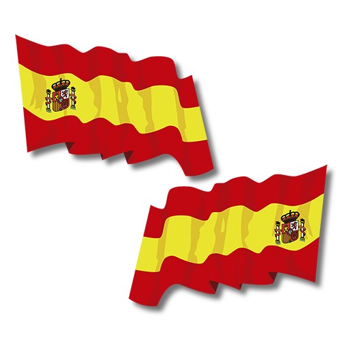 Pegatina Adhesiva Bandera España con Corona