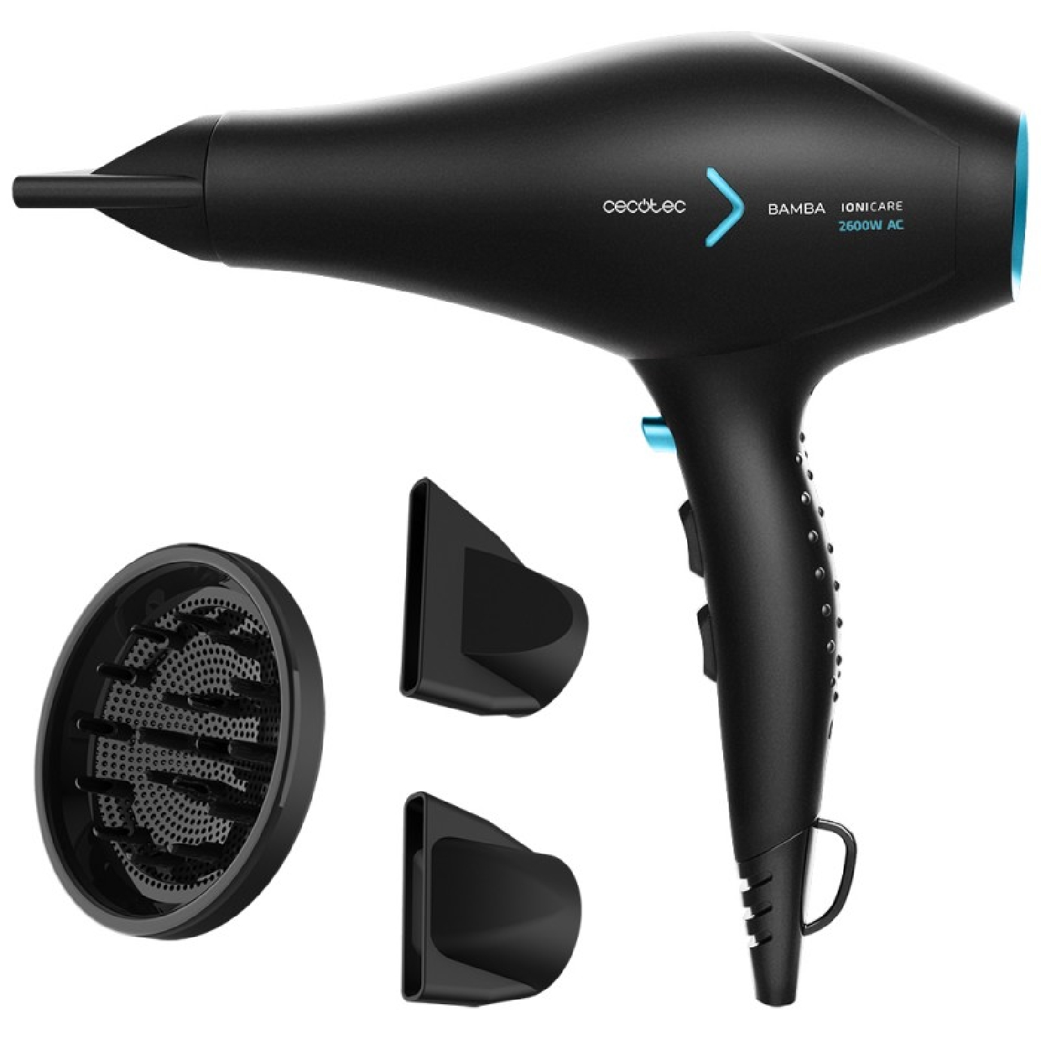 Cecotec Secador De Pelo Iónico Bamba Ioni Care 5350 Powershine Ice. 2600 W,  Ion Real