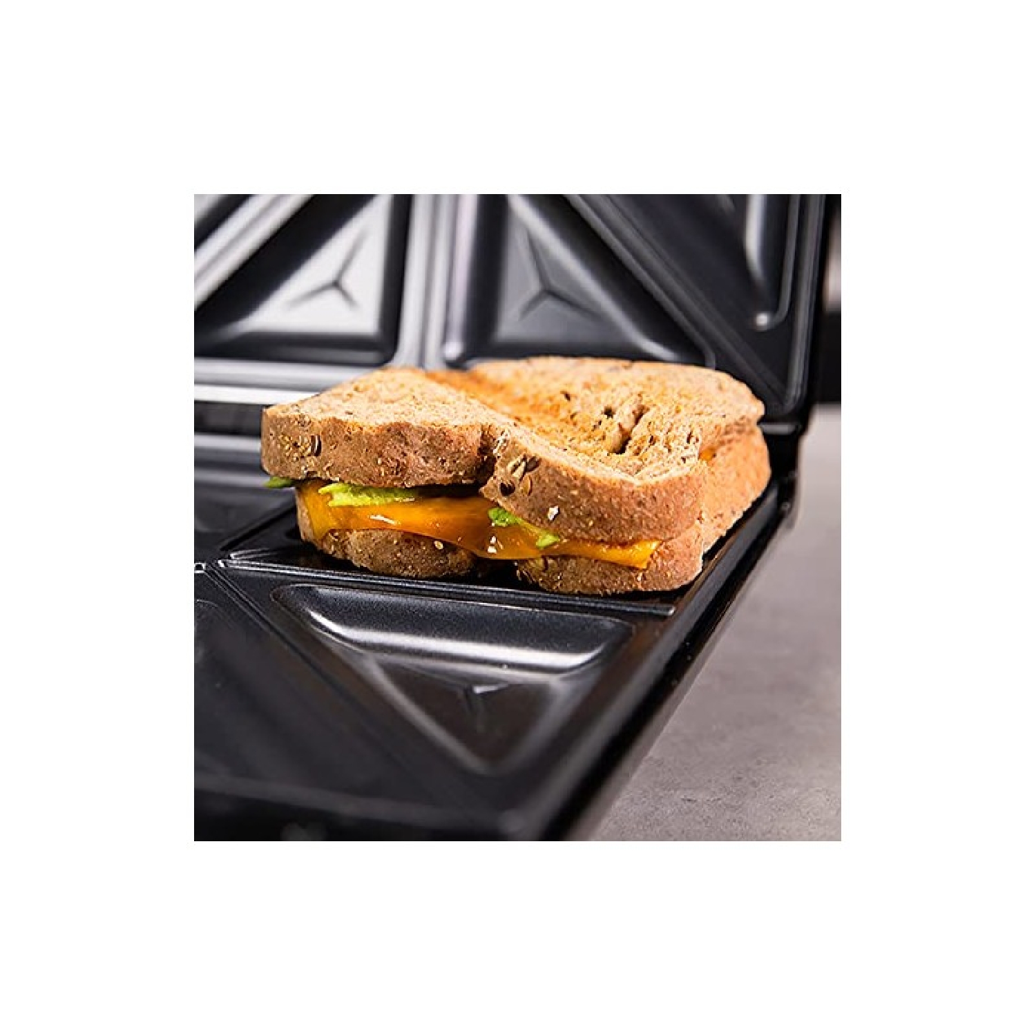 Cecotec Sandwichera Rock'n Toast Family. 1500 W, 4 Sandwiches,  Antiadherente, Acero Inoxidable