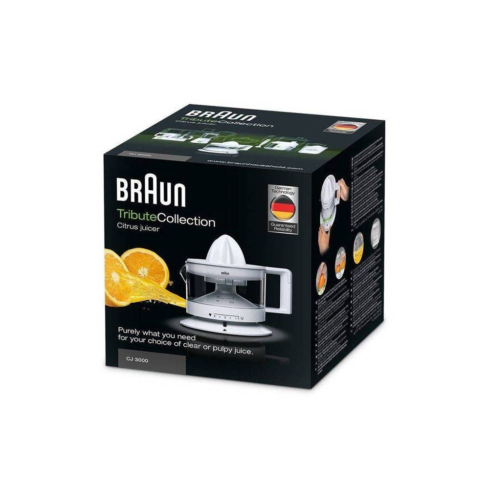Exprimidor eléctrico Braun Tribute Collection CJ3000WH, 20 W de