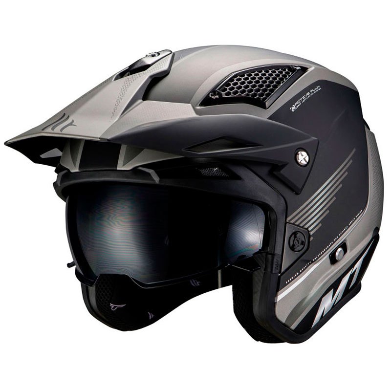 Casco Jet De Moto District Sv Post Negro Xs Mt