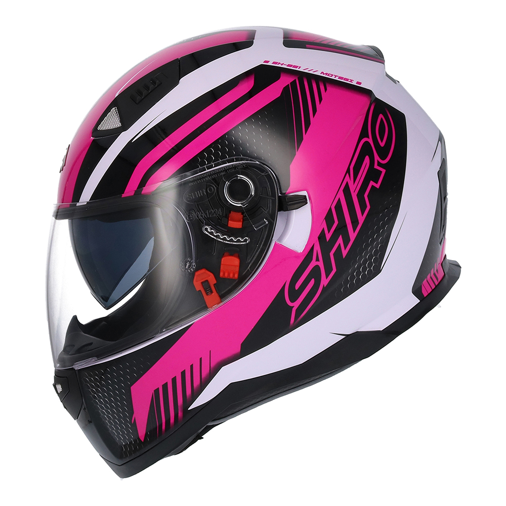 Casco De Moto Integral Sh Motegi Ii Shiro Rosa Flúor Xs