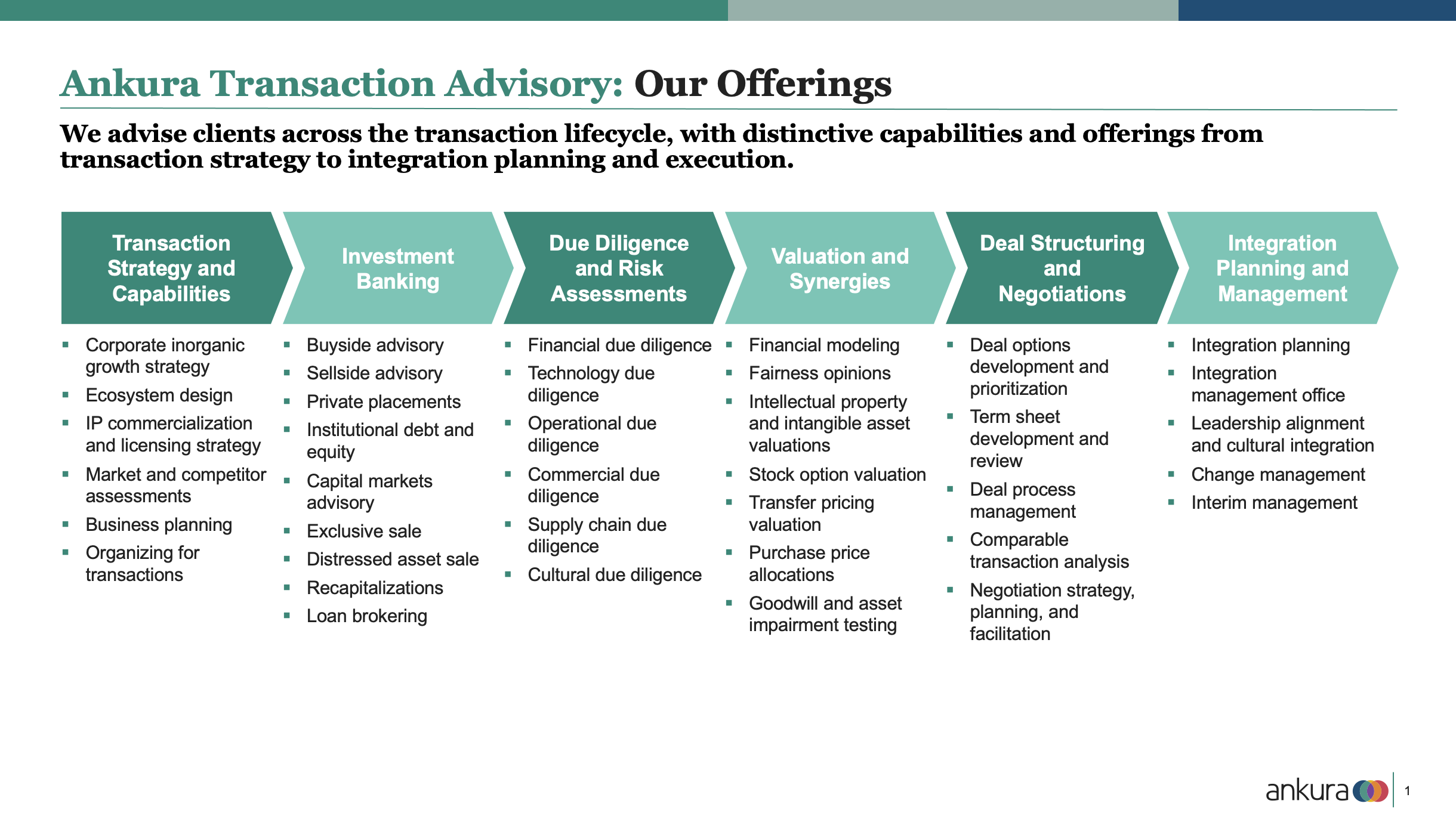 Transaction Advisory Services