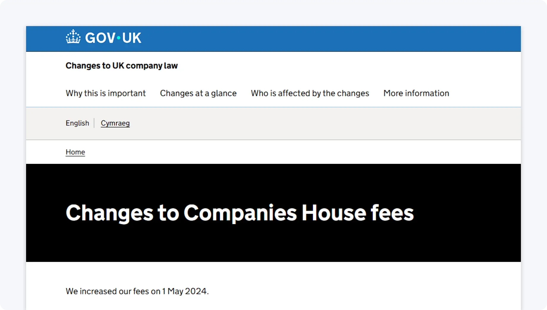 Companies house filing Example