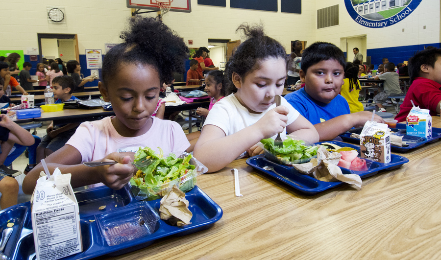 美國農業部增加公立學校自助餐中蔬果的比例與份量，鼓勵學童多攝取蔬果，獲得不錯的成效。（photo by USDAgov on Flickr- used under Creative Commons license）