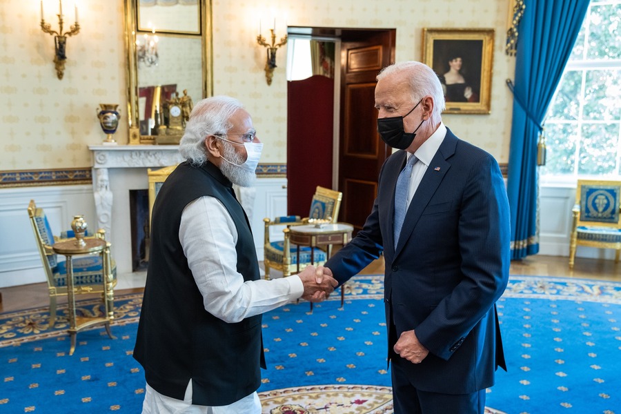 印度總理莫迪將與美國總統拜登共進晚餐，外界希望美國能敦促印度改善人權。（Photo from President Joe Biden FB）