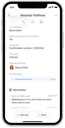 Listen to call recordings through the answerconnect app