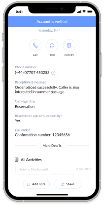 Verify contacts and personalize your service through the answerconnect app