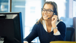 Woman speaking on phone