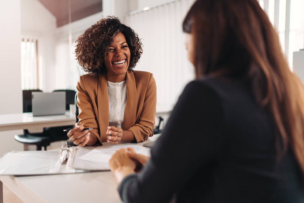 Small business owner giving great customer service 