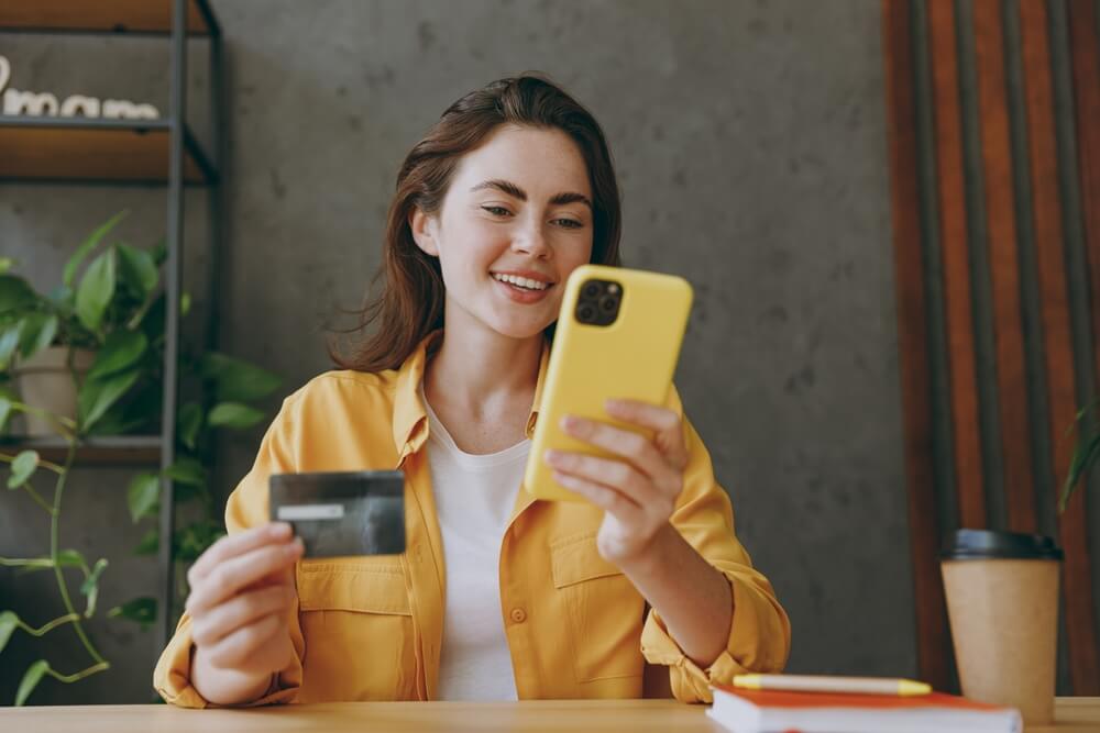 Person placing order using phone